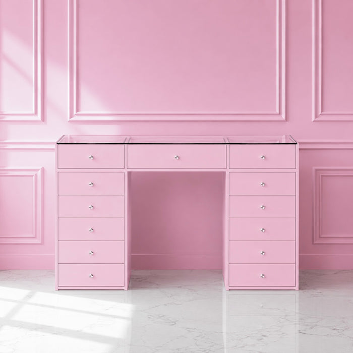Pink vanity