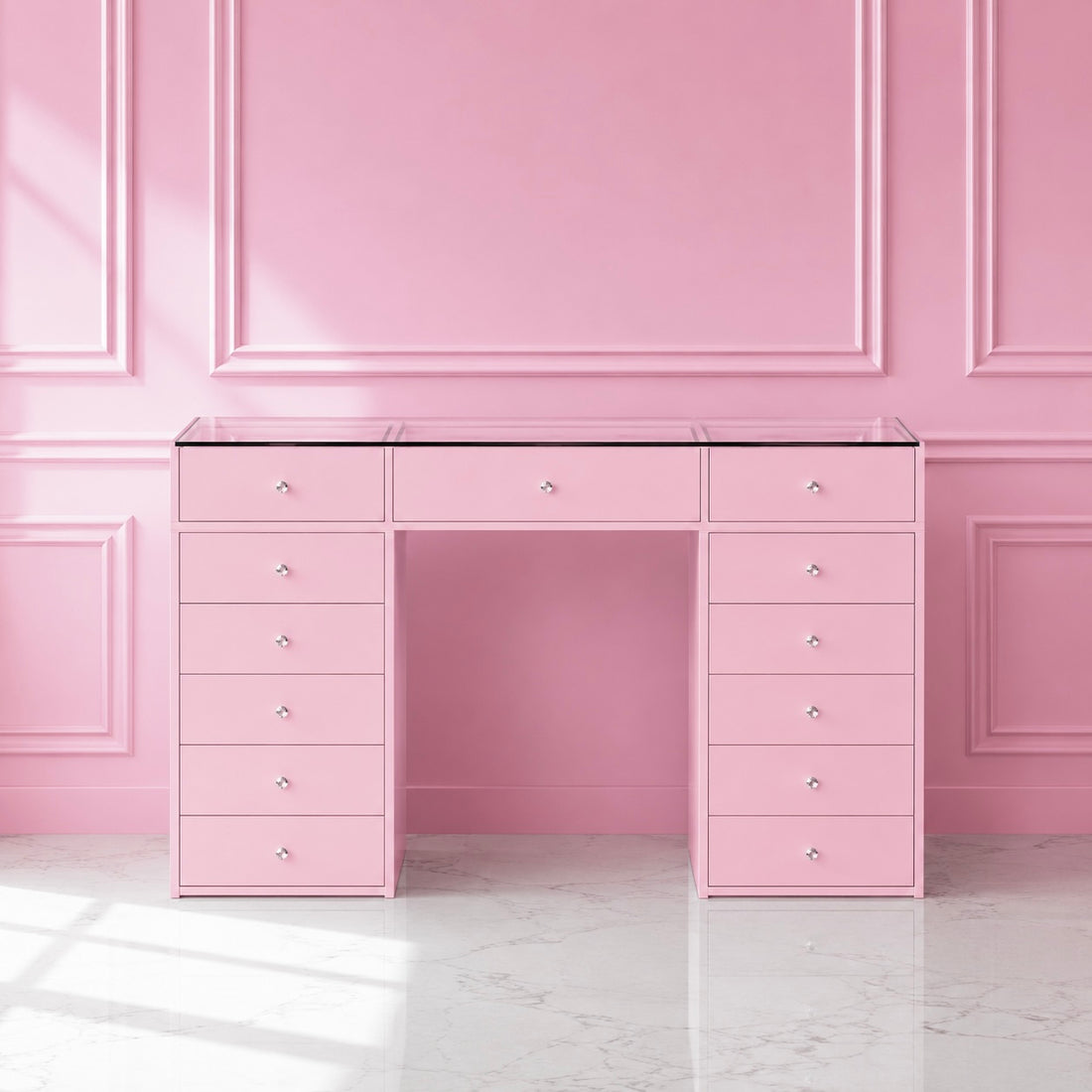 Pink vanity